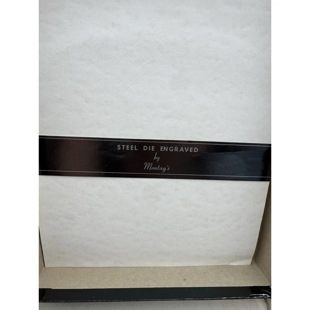 Texas Tech Stationery Vintage Montags Collegiate Steel Die Parchment Ephemera